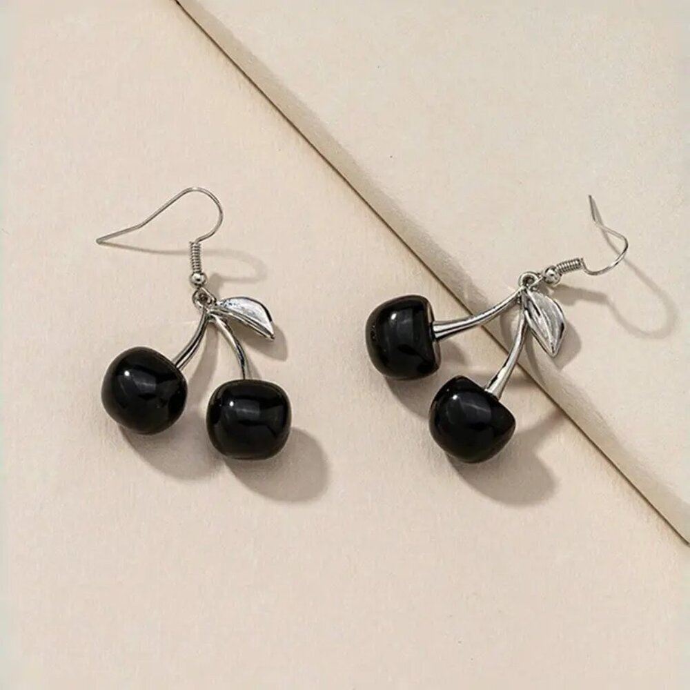 NEW black cherry coquette bow earrings, black cherry jewelry, boho chic jewelry